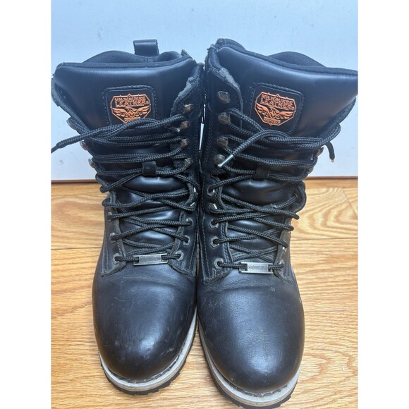 Milwaukee Leather black motorcycle boots men\'s size 8.5 Black Logger MBM9095 main image 7